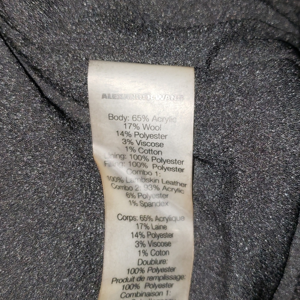 T by Alexander Wang Tweed Bomber leather trim - Picture 5 of 5